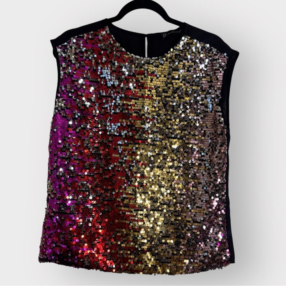 NEW NY&Co Sequin Sleeveless Top - Multicolor, medium